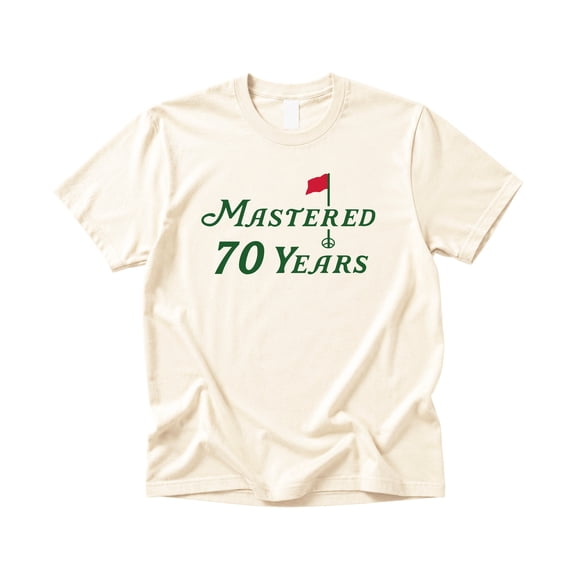 70th Birthday Golf Shirt for Men and Women Golfer Gift Tee, Natural Shirt, S