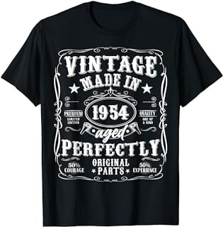 70th Birthday Man Woman 70 Years 1954 Decorative Funny Gift T-Shirt ...
