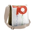 thumbnail image 1 of 70th Birthday Messenger Bag, Party Flying Balloons, Unisex Cross-body, by Ambesonne, 1 of 2