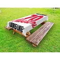 thumbnail image 1 of 70th Birthday Outdoor Tablecloth, Motivational Quote Seventy and Awesome Birthday Celebrations, Decorative Washable Fabric Picnic Tablecloth, 58 X 120 Inches, Dark Coral Black and White, by Ambesonne, 1 of 2