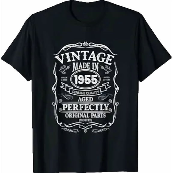 70th Birthday Retro Vintage Design Man Woman 1955 T-Shirt