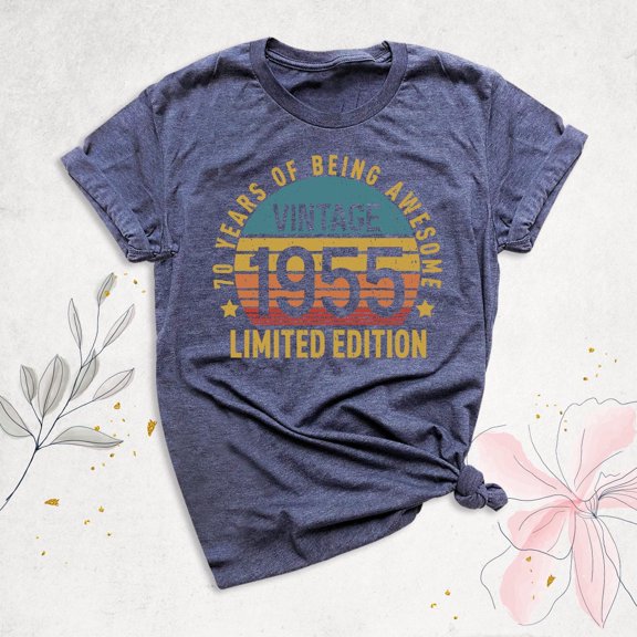 70th Birthday Shirt, Vintage 1955 Limited Edition Tshirt, 70 Years Old Shirt, Seventy Birthday Grandma Grandpa Tee, Retro Birthday Dad Shirt Tshirt All Size S-5XL