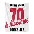 thumbnail image 1 of 70th Birthday Soft Flannel Fleece Throw Blanket, Words 70 Birthday Celebrations, Cozy Plush for Indoor and Outdoor Use, 60" x 80", Dark Coral White, by Ambesonne, 1 of 5