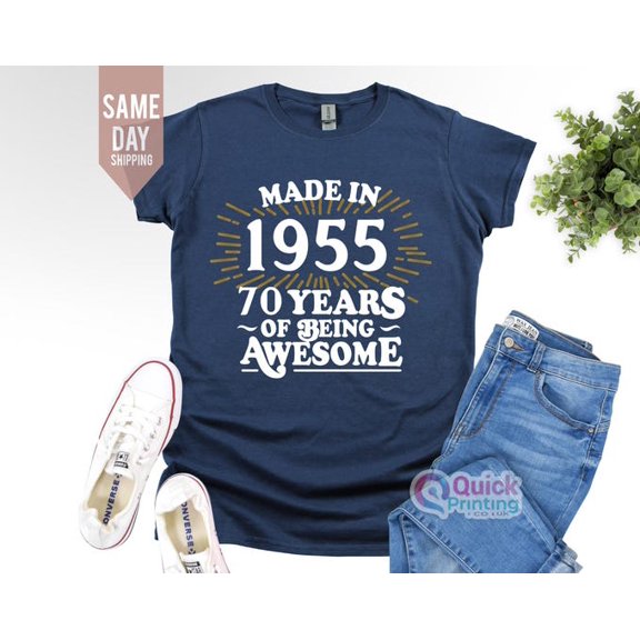 70th Birthday T-Shirt: Made in 1955, 70 Year Old