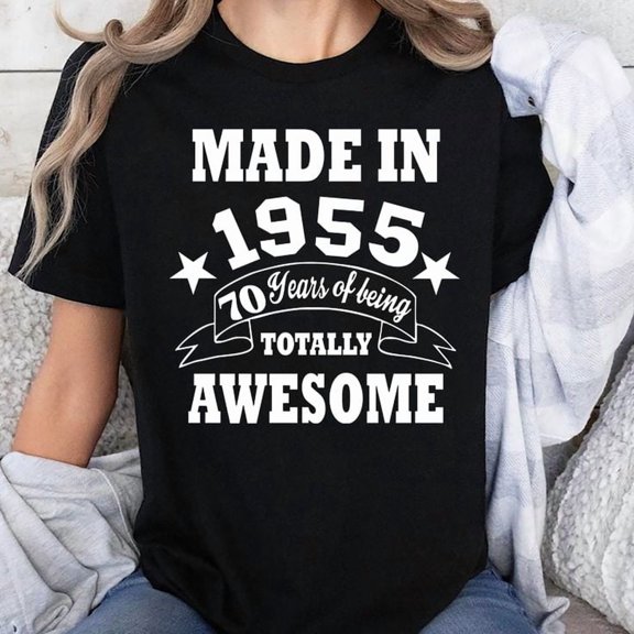 70th Birthday T-Shirt Made in 1955 70 Years old Tee Shirt, Sizes S-5XL - Gategoo