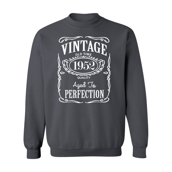 70th Birthday VINTAGE 1953 Crewneck Sweatshirt, 3XL, Charcoal