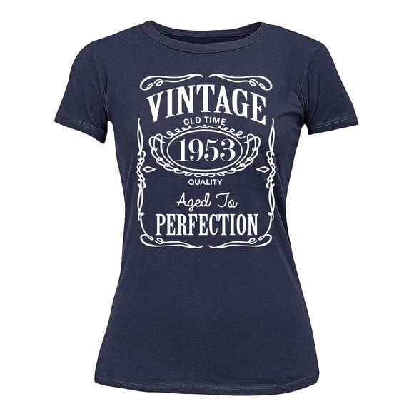 70th Birthday VINTAGE 1953 Women's T-shirt, XL, Navy