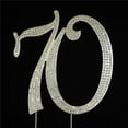 thumbnail image 1 of 70th Rhinestone Cake Topper - Silver, 1 of 1