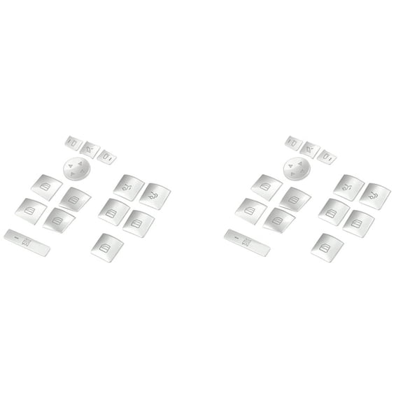 70x Inner Door Armrest Window Switch Button Trim Cover Sticker for ML C E G Class W204 W212 W246 W166,5 x Set Door Window Switch Button Cover Trim(14 pcs),silver