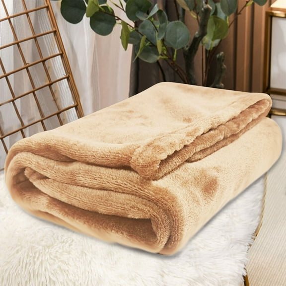 70x100cm Solid Flannel Travel Blanket – Ultra-Soft Velvet Lap Throw for Winter Warmth, Summer AC Cover, Airplane Leg Blanket & Compact Picnic Rug, Lightweight Microfiber, Machine Washable,F