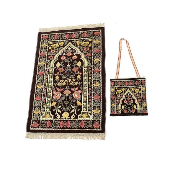 70x110cm Muslims Prayer Mat with Tassels Portable Travel Prayings Rugs for Women Man Flower Pattern Worships Mat Blanket