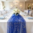 thumbnail image 1 of 70x200cm Sheer Mesh Table Runner with Gold Foil - European-Style Dining Table Decor for Weddings, Birthday Parties, Gatherings, Events - Polyester Decorative Tablecloth, 1 of 6
