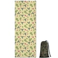 thumbnail image 1 of 70x26 Inch Yoga Towel, Sweat Absorbent Non-Slip Mat for Hot Yoga, Pilates & Fitness,Hummingbird Floral Leaf Yellow Pattern, 1 of 5