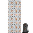thumbnail image 1 of 70x26 Inch Yoga Towel, Sweat Absorbent Non-Slip Mat for Hot Yoga, Pilates & Fitness,Tiger Tropical Palm Gray Pattern, 1 of 5