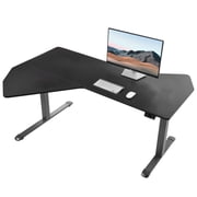 Eureka Ergonomic 70 x 46 L-Shaped Electric Standing Desk, Large Height Adjustable Corner Computer Table for Home Office, Black