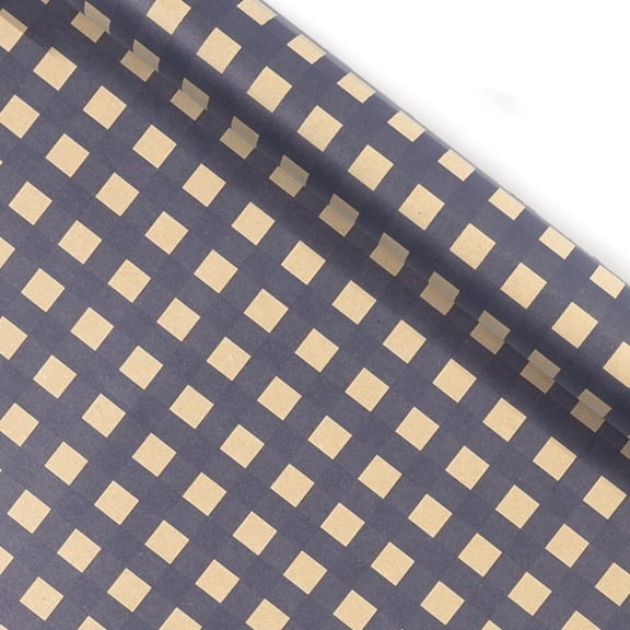 70x50cm Retro Gift Wrapping Paper Blue Grid Wave Sea Star Pattern Bouquet Packaging Paper Men Birthday Valentine's Day Gift Packaging Paper DIY Decorations Paper