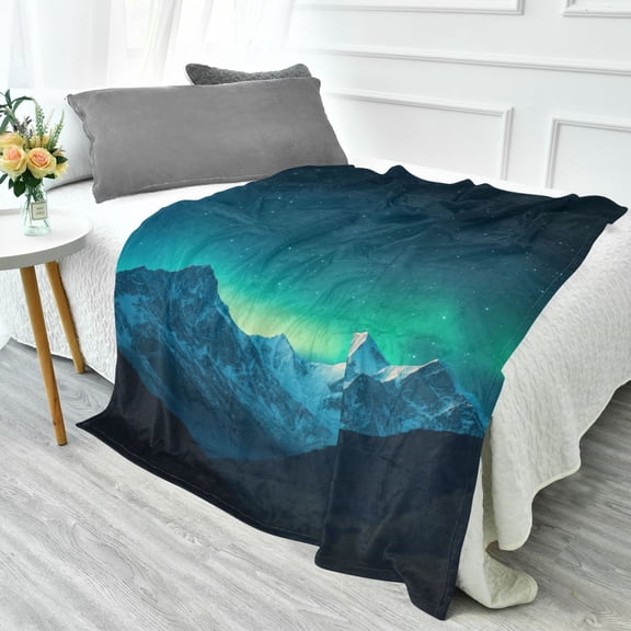 70x55 Inches Glow in The Dark Blanket Cozy Throw Camping Blankets for Home and Outdoor Use Beautiful Night Sky