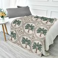 thumbnail image 1 of 70x55 Inches Glow in The Dark Blanket Cozy Throw Camping Blankets for Home and Outdoor Use Circular Palm Tree Motifs, 1 of 8