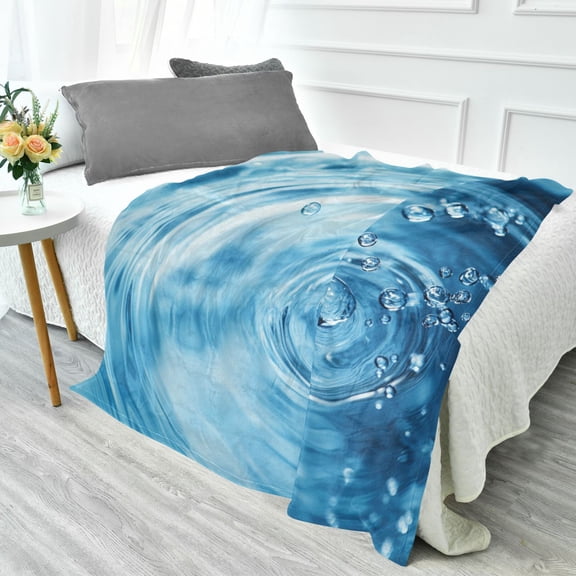 70x55 Inches Glow in The Dark Blanket Cozy Throw Camping Blankets for Home and Outdoor Use Circular Ripple