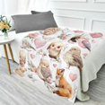thumbnail image 1 of 70x55 Inches Glow in The Dark Blanket Cozy Throw Camping Blankets for Home and Outdoor Use Cute Collection Of Animals, 1 of 8