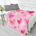 thumbnail image 1 of 70x55 Inches Glow in The Dark Blanket Cozy Throw Camping Blankets for Home and Outdoor Use Hand-drawn Hearts, 1 of 8