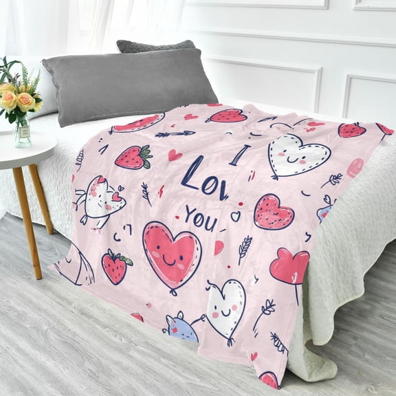 70x55 Inches Glow in The Dark Blanket Cozy Throw Camping Blankets for Home and Outdoor Use Hearts and Arrows Pattern