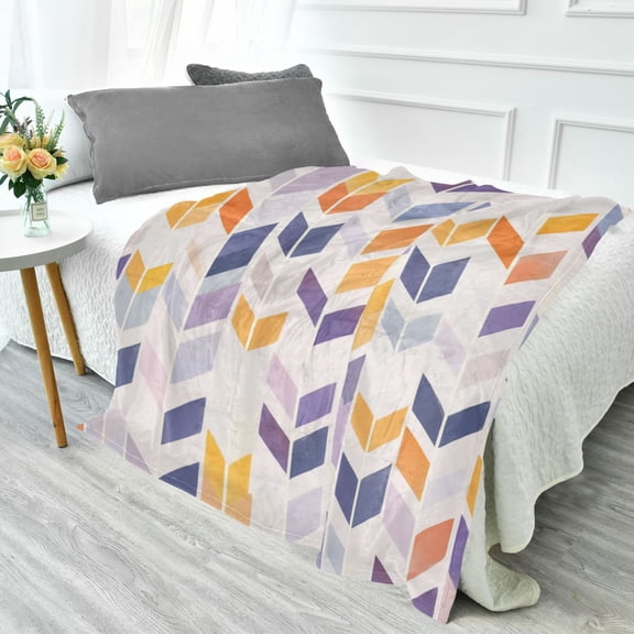 70x55 Inches Glow in The Dark Blanket Cozy Throw Camping Blankets for Home and Outdoor Use Shape Of Lavender Arrow