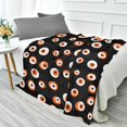 thumbnail image 1 of 70x55 Inches Glow in The Dark Blanket Cozy Throw Camping Blankets for Home and Outdoor Use Small Eyeballs Pattern, 1 of 8