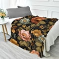 thumbnail image 1 of 70x55 Inches Glow in The Dark Blanket Cozy Throw Camping Blankets for Home and Outdoor Use Vintage-inspired Floral Pattern, 1 of 8