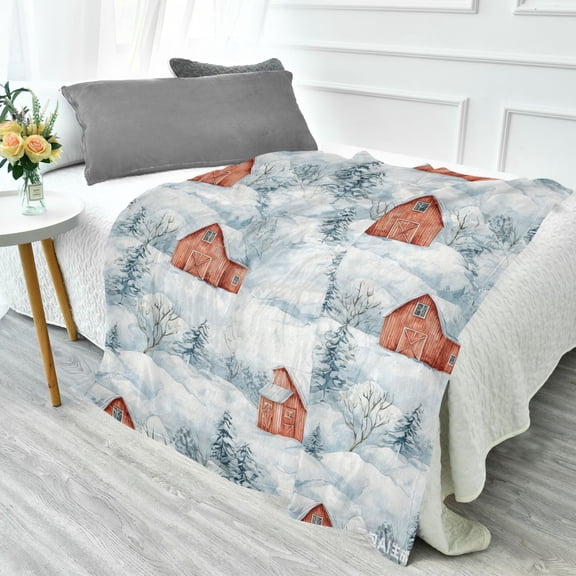 70x55 Inches Glow in The Dark Blanket Cozy Throw Camping Blankets for Home and Outdoor Use Watercolor Red Bar Pattern