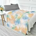 thumbnail image 1 of 70x55 Inches Glow in The Dark Blanket Cozy Throw Camping Blankets for Home and Outdoor Use Watercolor Soft Pastel Strokes, 1 of 8