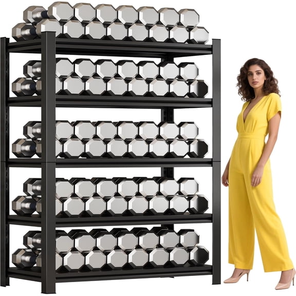 71.2" H Metal Garage Shelving Unit 3500LBS Metal Storage Shelves 5 Tier Adjustable Shelving Unit Garage Shelves for Kitchen Warehouse Pantry Basement, 71.2" H x 35.4" W x 13.8" D, Black