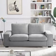 thumbnail image 1 of 71.25" Modern Loveseat Sofa with Solid Wood Frame, Living Room Chair, Chenille Couches for Small Spaces, Removable Back Cushion and Easy, Tool-Free Assembly (Light Grey), 1 of 6