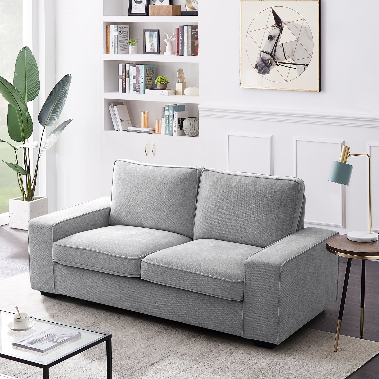 71.25 Modern Loveseat Sofa with Solid Wood Frame, Living Room