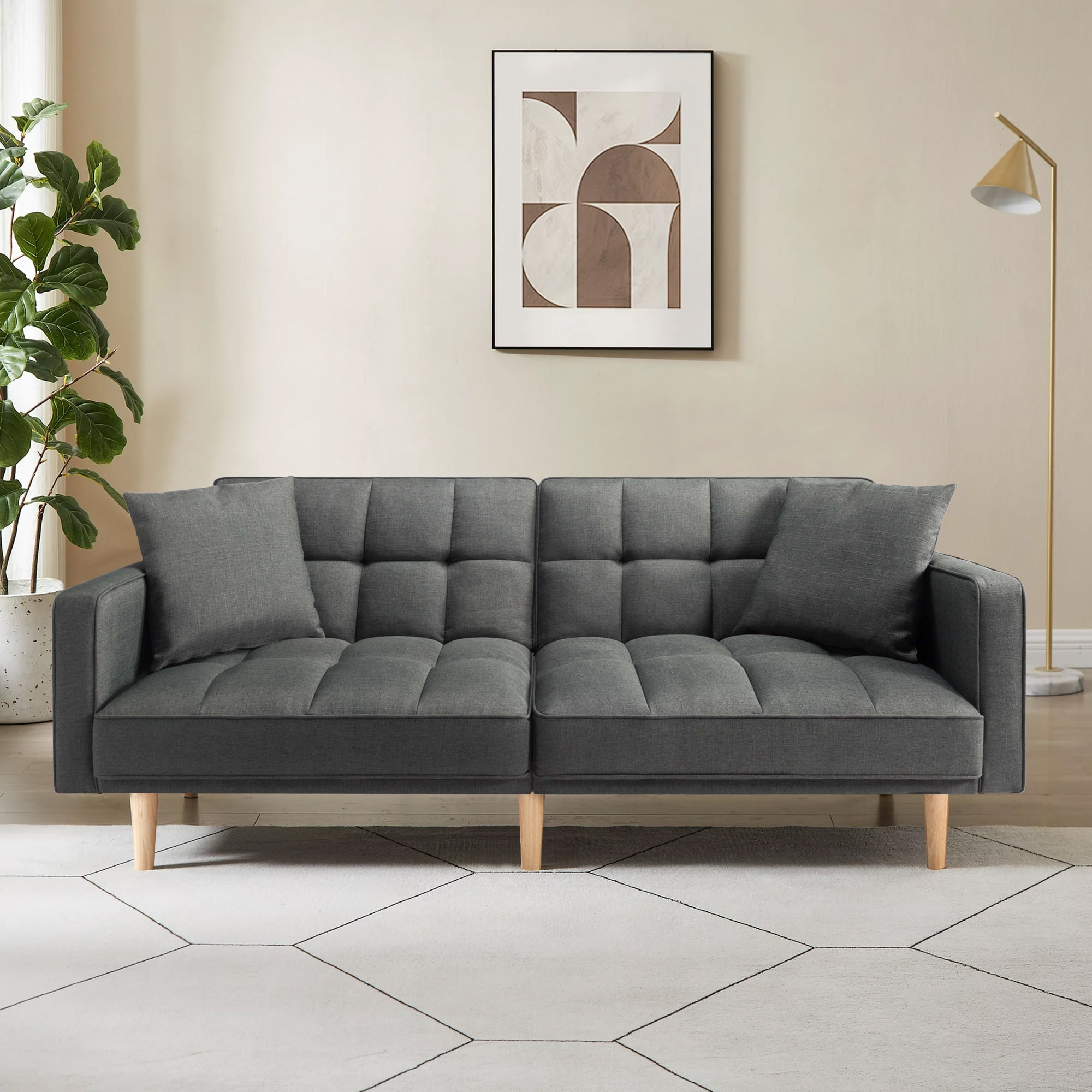 71.3” Futon Sofa bed, Convertible Memory Foam Futon Couch, Adjustable