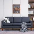 thumbnail image 1 of 71.3" Modular Sofa, Modern Linen Sofa Couch with Solid Wood Legs, Three Seat Without Chaise Concubine, 3-Seater Sofa with Side Pocket, Solid Wood Frame, for Home Living Room Bedroom, Dark Gray, 1 of 7