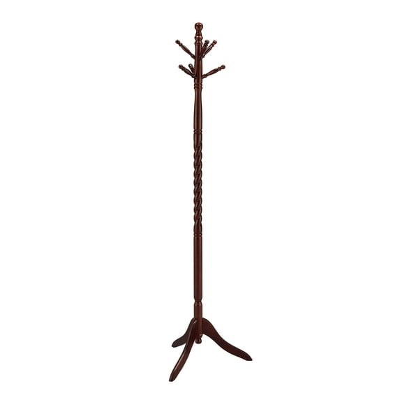 71.5" Tall Wooden Standing Coat Rack" Twist" with Cherry Finish,Multicolor Wood Furniture Bedroom Bedroom Storage