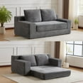 thumbnail image 1 of 71.65" Boneless Cloud Loveseat, Comfortable Deep Seat Sofa Bed, Reversible Cushion with Pillows, Modern Small Corduroy Couch for Living Room Bedroom, No Assembly Required (Dark Gray), 1 of 7
