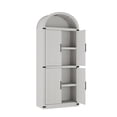 thumbnail image 1 of 71.65" Tall Arched Cabinet, Kitchen Pantry Cabinet with Wood Doors, 5-Tier Bookshelf Modern Farmhouse Arched Bookcase, Wooden Display Bookcase for Home Office Bar Living Room, 1 of 8