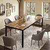 71.7 Inch Industrial Dining Table for 6-8 People, Rectangular Kitchen Table with Thick Engineered Wood Top, Metal Legs, Farmhouse Dining Table for Dining Room, Home Office,Brown
