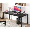71.7 Inch Industrial Dining Table for 6-8 People, Rectangular Kitchen Table with Thick Engineered Wood Top, Metal Legs, Farmhouse Dining Table for Dining Room, Home Office,Black