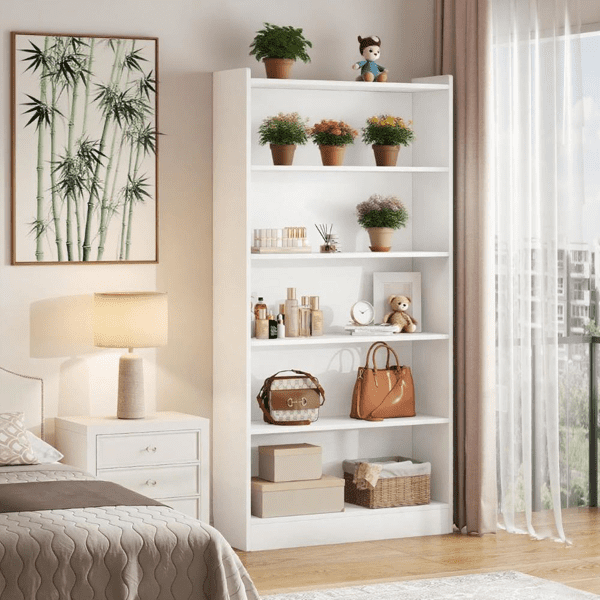71.7" Narrow Tall 12-Cube Bookcase, 6-Tier Open Shelves, 2-Way Installation, 30lbs/Cube for Home, Office, Classroom