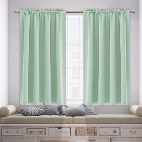 71.7x37.8" Blackout Curtains Polyester Thick Drapery, Blackout and Privacy Window Curtain, Light Blocking Insulated Curtain for Kitchen Bathroom Bedroom(Green)