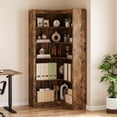 thumbnail image 1 of 71.8 inches Corner Bookcase,Corner Bookshelf,Tall Bookcase 5 Tier L-Shaped Corner Shelf Large Display Rack,Large Display with Storage,Large Freestanding Corner Bookshelves for Bedroom Living Room Home, 1 of 7