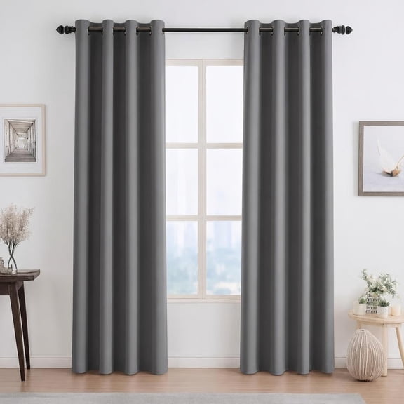 Blackout Curtains 2 Panels, 71%-90% Light Blocking Noise Reducing Window Drapes with Metal Grommets for Bedroom Living Room