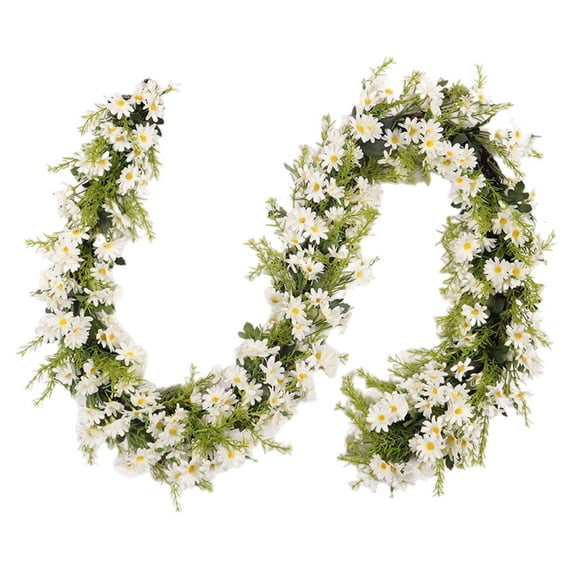 71" Artificial Gerbera Daisy Garland Vine, Faux Floral Table Runner Decoration, Realistic Flower Vine for Wedding Centerpieces, Party Table Decor, Home & Event Styling, Hanging Floral Arrangement