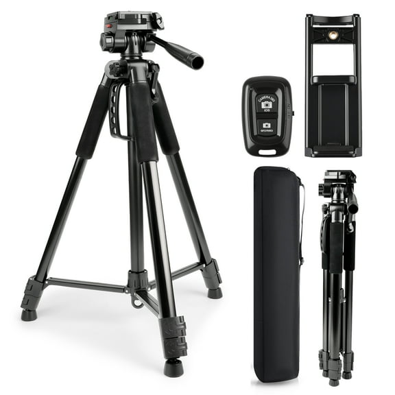 71" Camera Tripod for iphone,iphone Tripod Stand,Tripod for Camera DSLR SLR with Carry Bag, Load Capacity 5kg/11lbs,Projector Stand,Cell Phone Tripods Stand with Remote/Carry Bag/Tablet Holder