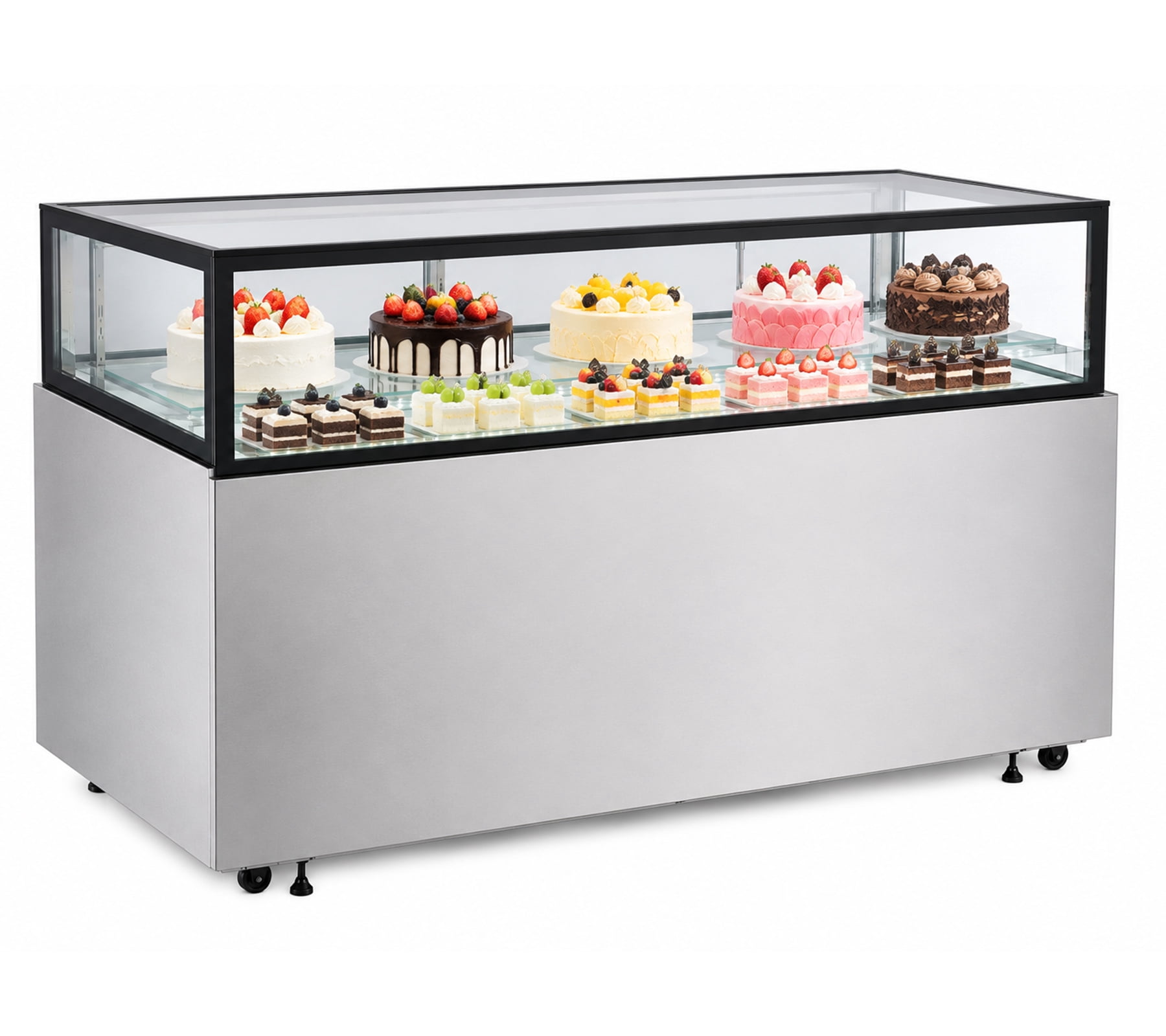 71" Commercial Refrigerated Bakery Display Case, Luxury Cake Showcase Refrigerator, LED Lighting, ETLCertified