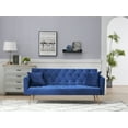 thumbnail image 1 of INCLAKE Variable Bed Sofa, Convertible Folding Sofa with Adjustable Back and Gold Metal Legs, Upholstered Tufted Sleeper Sofa, Multifunctional Futon Sofa for Living Room Bedroom, Blue, 1 of 7