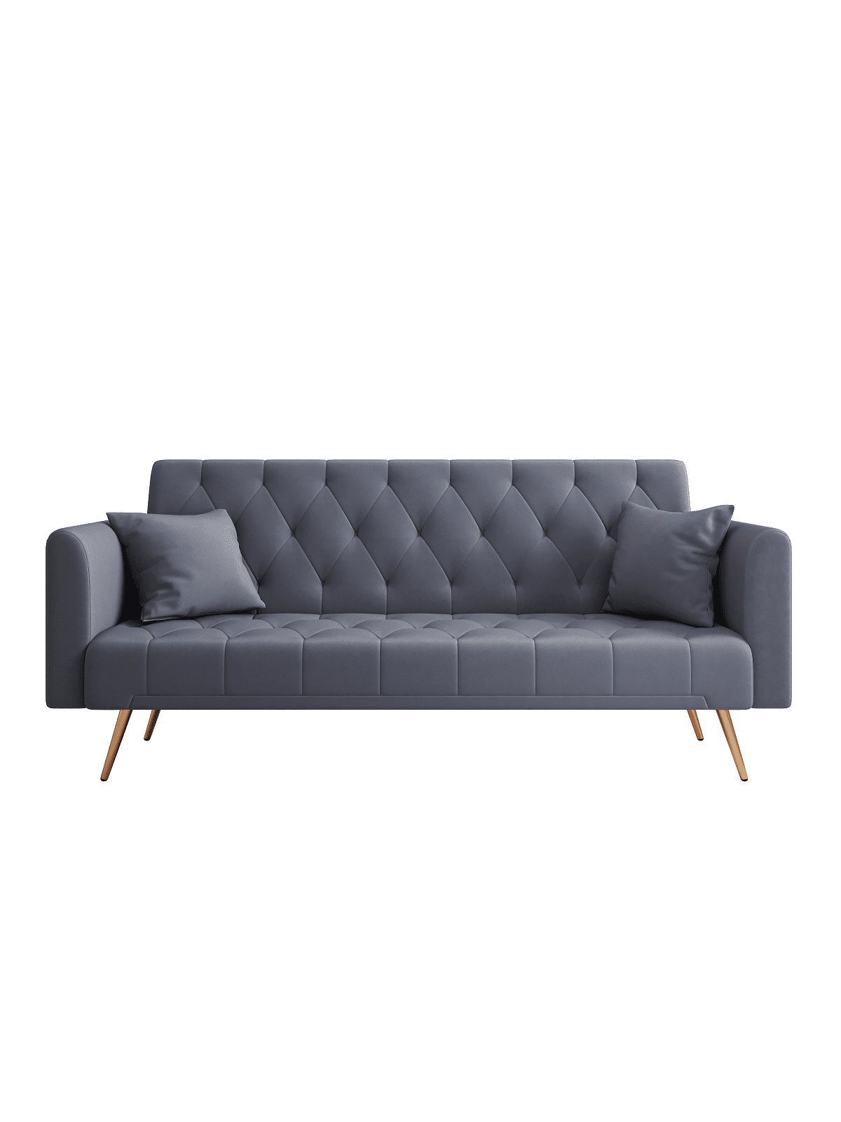 71" Convertible Loveseat Sofa, American Retro Gray Velvet, Ideal for Small Living Rooms, Bedrooms and Offices